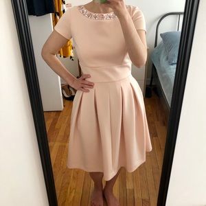 ASOS Pink Scuba Midi Cocktail Dress
